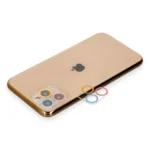 Uray store Apple iPhone 11 Pro Max Renkli Kamera Lens Koruma Cam - Pembe-Mavi