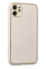 Uray store Apple iPhone 12 Kılıf Coco Deri Silikon Kapak - Beyaz - Görsel 2
