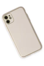 Uray store Apple iPhone 12 Kılıf Coco Deri Silikon Kapak - Beyaz - Görsel 3
