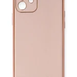 Uray store Apple iPhone 12 Kılıf Coco Deri Silikon Kapak - Pembe