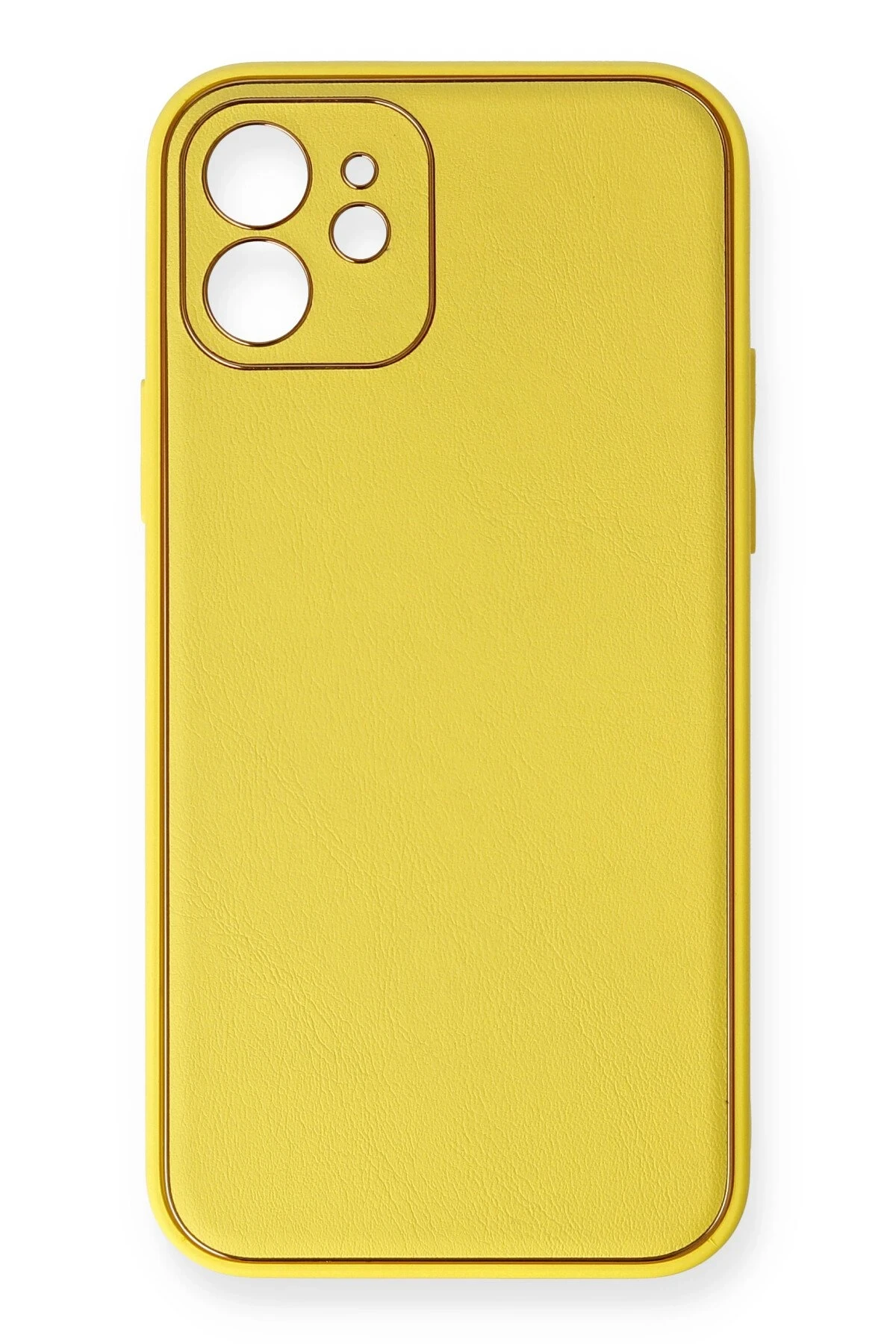 newface-iphone-12-kilif-coco-deri-silikon-kapak-sari-default Uray store Apple iPhone 12 Kılıf Coco Deri Silikon Kapak - Sarı - Görsel 1