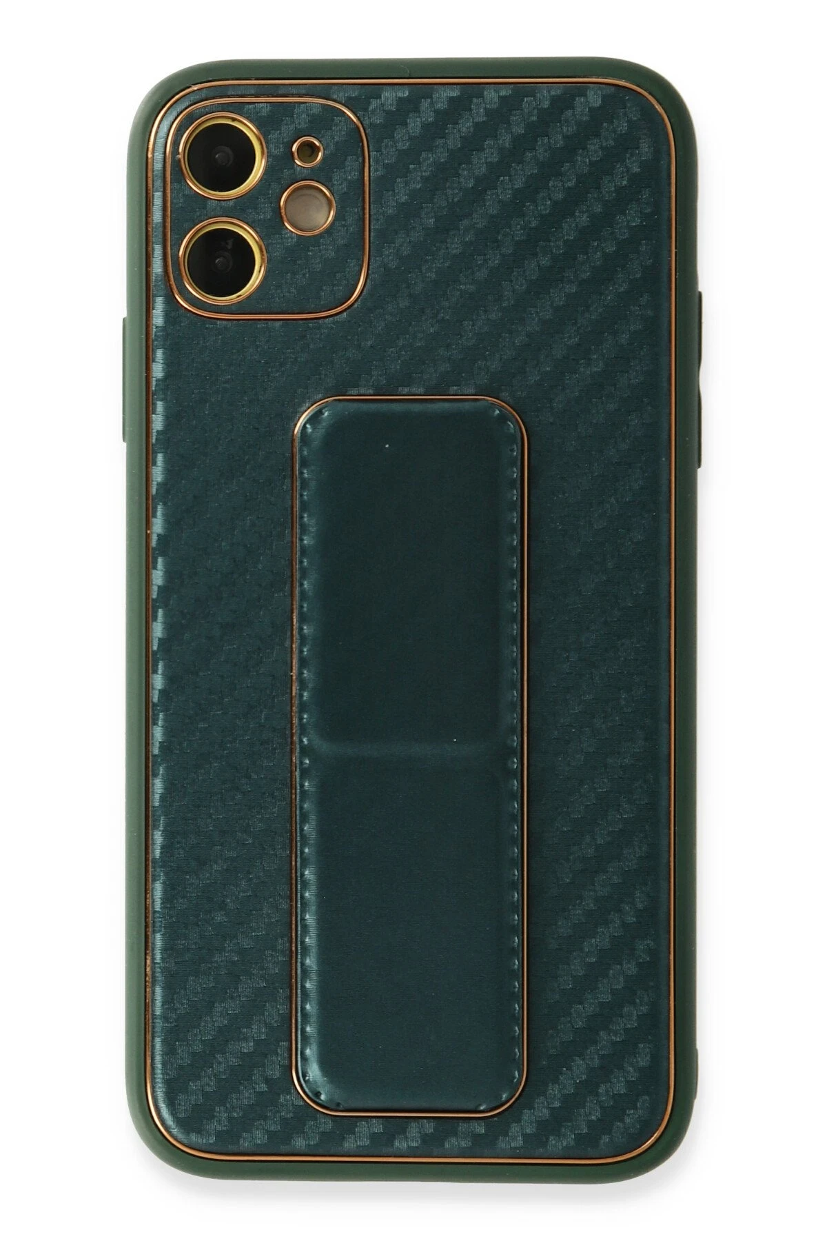 newface-iphone-12-kilif-coco-karbon-standli-kapak-yesil-default Uray store Apple iPhone 12 Kılıf Coco Karbon Standlı Kapak - Yeşil - Görsel 1