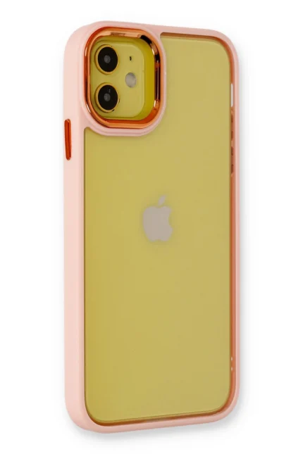 Uray store Apple iPhone 12 Kılıf Dora Kapak - Pudra