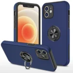 Uray store Apple iPhone 12 Kılıf Elit Yüzüklü Kapak - Lacivert