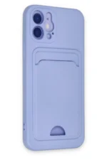 Uray store Apple iPhone 12 Kılıf Kelvin Kartvizitli Silikon - Lila - Görsel 2