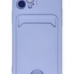 Uray store Apple iPhone 12 Kılıf Kelvin Kartvizitli Silikon - Lila
