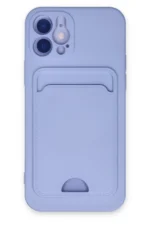 Uray store Apple iPhone 12 Kılıf Kelvin Kartvizitli Silikon - Lila
