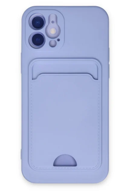 Uray store Apple iPhone 12 Kılıf Kelvin Kartvizitli Silikon - Lila
