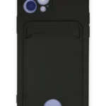 Uray store Apple iPhone 12 Kılıf Kelvin Kartvizitli Silikon - Siyah