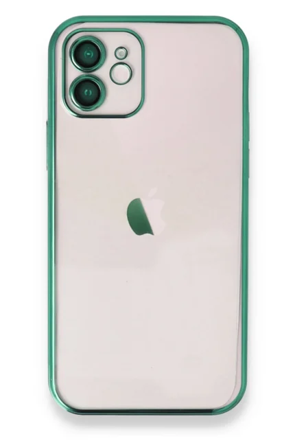 Uray store Apple iPhone 12 Kılıf Razer Lensli Silikon - Yeşil
