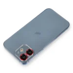 Uray store Apple iPhone 12 Metal Kamera Lens Koruma Cam - Kırmızı