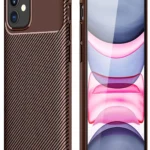 Uray store Apple iPhone 12 Mini Kılıf Auto Focus Karbon Kapak - Kahverengi
