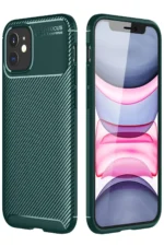 Uray store Apple iPhone 12 Mini Kılıf Auto Focus Karbon Kapak - Yeşil
