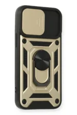 Uray store Apple iPhone 12 Mini Kılıf Pars Lens Yüzüklü Silikon - Gold - Görsel 2