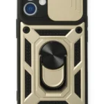 Uray store Apple iPhone 12 Mini Kılıf Pars Lens Yüzüklü Silikon - Gold