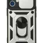 Uray store Apple iPhone 12 Mini Kılıf Pars Lens Yüzüklü Silikon - Gümüş