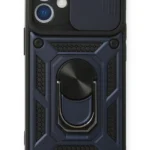 Uray store Apple iPhone 12 Mini Kılıf Pars Lens Yüzüklü Silikon - Lacivert