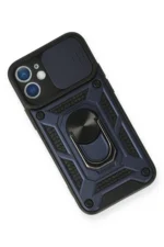 Uray store Apple iPhone 12 Mini Kılıf Pars Lens Yüzüklü Silikon - Lacivert - Görsel 3