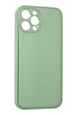 Uray store Apple iPhone 12 Pro Kılıf Coco Deri Silikon Kapak - Açık Yeşil - Görsel 3