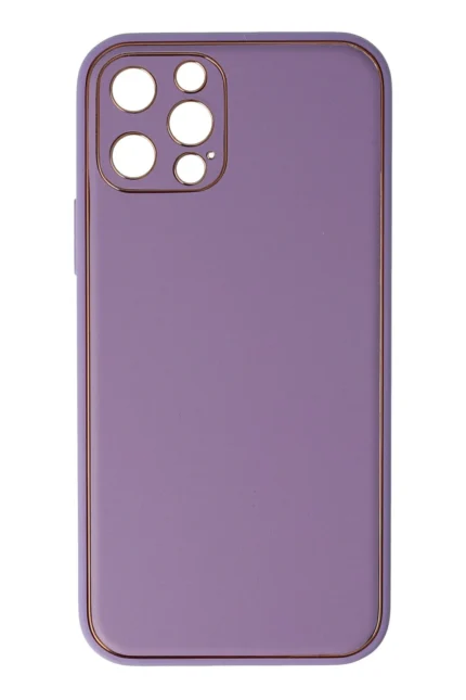Uray store Apple iPhone 12 Pro Kılıf Coco Deri Silikon Kapak - Lila