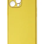Uray store Apple iPhone 12 Pro Kılıf Coco Deri Silikon Kapak - Sarı