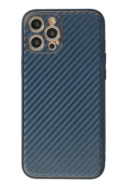 Uray store Apple iPhone 12 Pro Kılıf Coco Karbon Silikon - Mavi