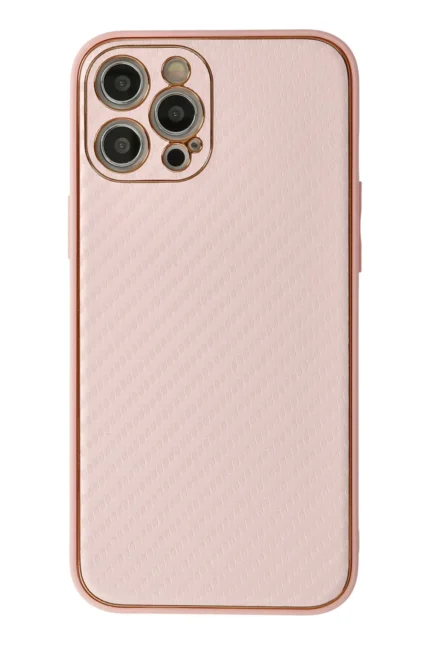 Uray store Apple iPhone 12 Pro Kılıf Coco Karbon Silikon - Pembe