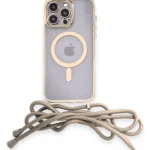 Uray store Apple iPhone 12 Pro Kılıf Divo Lazer Askılı Magsafe Kapak - Gold