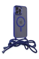 Uray store Apple iPhone 12 Pro Kılıf Divo Lazer Askılı Magsafe Kapak - Mavi - Görsel 2