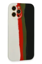 Uray store Apple iPhone 12 Pro Kılıf Ebruli Lansman Silikon - Beyaz-Siyah - Görsel 3