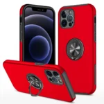 Uray store Apple iPhone 12 Pro Kılıf Elit Yüzüklü Kapak - Kırmızı