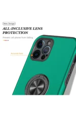 Uray store Apple iPhone 12 Pro Kılıf Elit Yüzüklü Kapak - Yeşil - Görsel 4