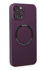 Uray store Apple iPhone 12 Pro Kılıf Jack Magneticsafe Lens Silikon - Mürdüm - Görsel 2