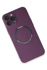 Uray store Apple iPhone 12 Pro Kılıf Jack Magneticsafe Lens Silikon - Mürdüm - Görsel 3