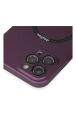 Uray store Apple iPhone 12 Pro Kılıf Jack Magneticsafe Lens Silikon - Mürdüm - Görsel 4