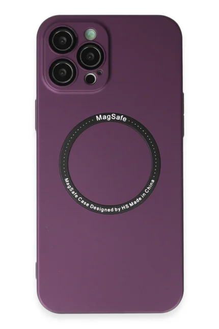 Uray store Apple iPhone 12 Pro Kılıf Jack Magneticsafe Lens Silikon - Mürdüm