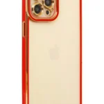 Uray store Apple iPhone 12 Pro Kılıf Liva Lens Silikon - Kırmızı