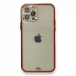 Uray store Apple iPhone 12 Pro Kılıf Liva Taşlı Silikon - Kırmızı