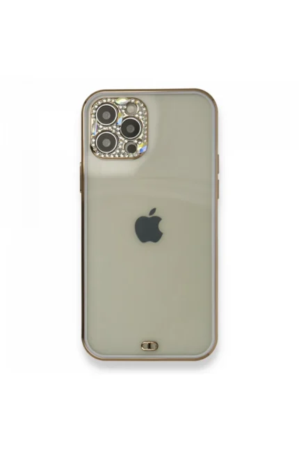 Uray store Apple iPhone 12 Pro Kılıf Liva Taşlı Silikon - Mor