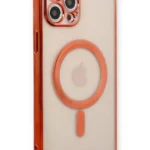 Uray store Apple iPhone 12 Pro Kılıf Magneticsafe Lazer Silikon - Kırmızı