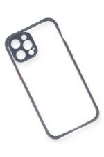 Uray store Apple iPhone 12 Pro Kılıf Miami Şeffaf Silikon - Gri - Görsel 3