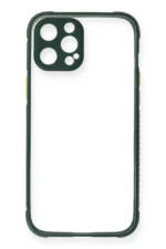 Uray store Apple iPhone 12 Pro Kılıf Miami Şeffaf Silikon - Koyu Yeşil - Görsel 2