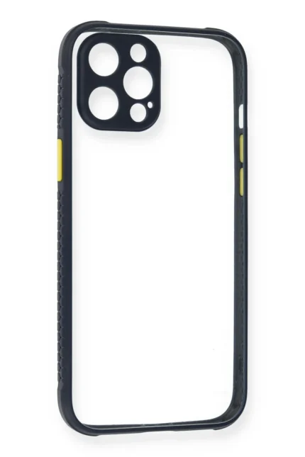 Uray store Apple iPhone 12 Pro Kılıf Miami Şeffaf Silikon - Lacivert