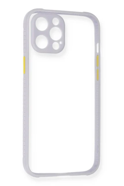 Uray store Apple iPhone 12 Pro Kılıf Miami Şeffaf Silikon - Lila