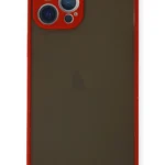 Uray store Apple iPhone 12 Pro Kılıf Montreal Silikon Kapak - Kırmızı
