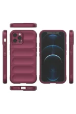 Uray store Apple iPhone 12 Pro Kılıf Optimum Silikon - Bordo - Görsel 3