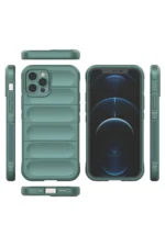 Uray store Apple iPhone 12 Pro Kılıf Optimum Silikon - Koyu Yeşil - Görsel 3
