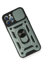 Uray store Apple iPhone 12 Pro Kılıf Pars Lens Yüzüklü Silikon - Yeşil - Görsel 3
