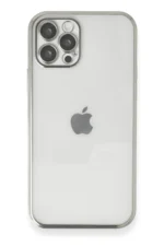 Uray store Apple iPhone 12 Pro Kılıf Razer Lensli Silikon - Gümüş