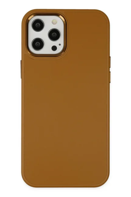 Uray store Apple iPhone 12 Pro Max Kılıf Asya Deri Silikon - Kahverengi